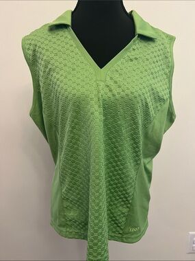 Izod Lime Green Sleeveless Polo Knit Tank